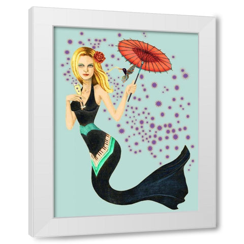 Mermaid White Modern Wood Framed Art Print by Goddess, Jami