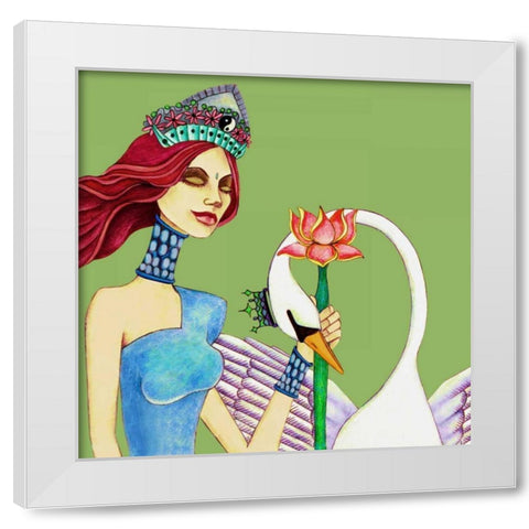 Queen White Modern Wood Framed Art Print by Goddess, Jami