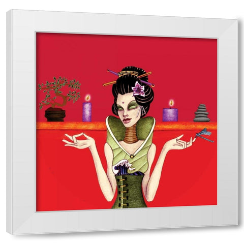 Zen Mistress White Modern Wood Framed Art Print by Goddess, Jami