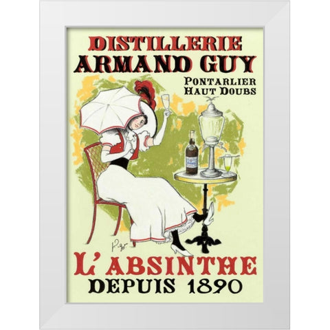 La Dame a l ombrelle White Modern Wood Framed Art Print by Got, Jean-Pierre