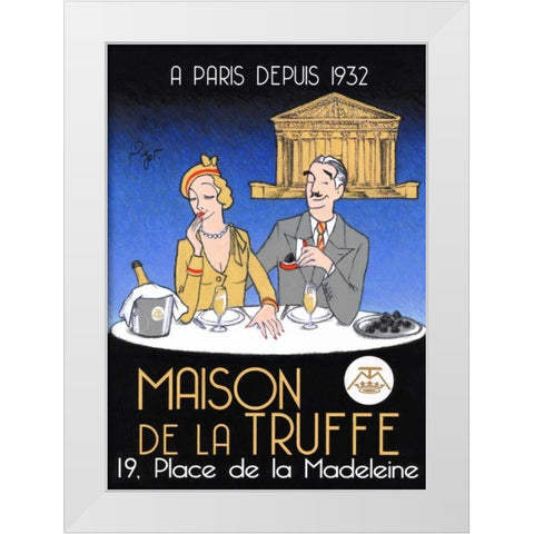 Diamant noir White Modern Wood Framed Art Print by Got, Jean-Pierre