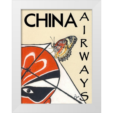 China Airways White Modern Wood Framed Art Print by Got, Jean Pierre