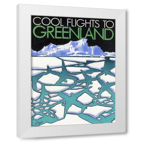 Cool flights to Groenland White Modern Wood Framed Art Print by Got, Jean Pierre