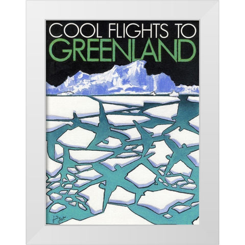 Cool flights to Groenland White Modern Wood Framed Art Print by Got, Jean Pierre
