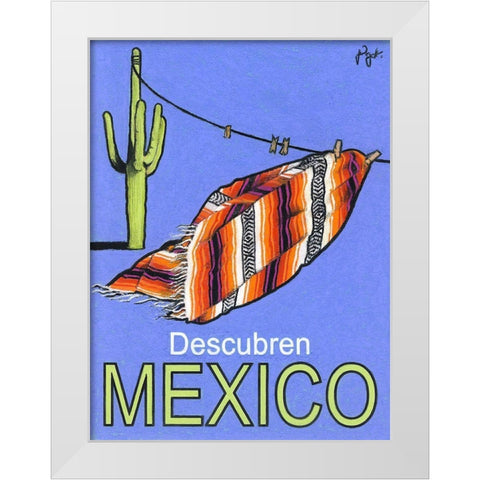 Descubren Mexico White Modern Wood Framed Art Print by Got, Jean Pierre