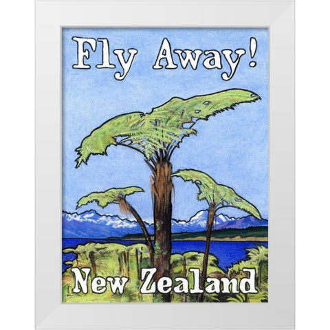 Fly Away! New Zealand White Modern Wood Framed Art Print by Got, Jean Pierre