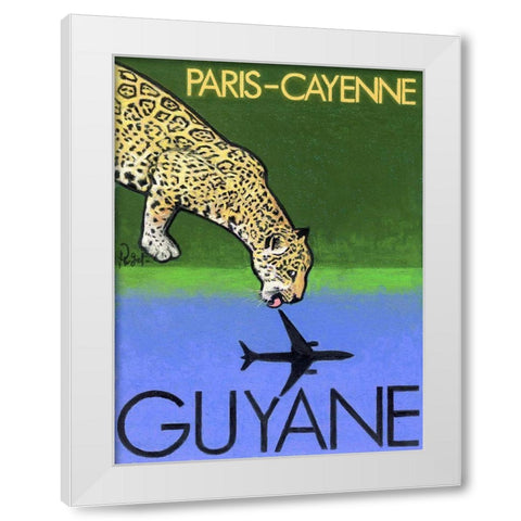 Paris-Cayenne Guyane White Modern Wood Framed Art Print by Got, Jean Pierre