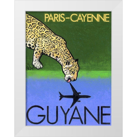Paris-Cayenne Guyane White Modern Wood Framed Art Print by Got, Jean Pierre