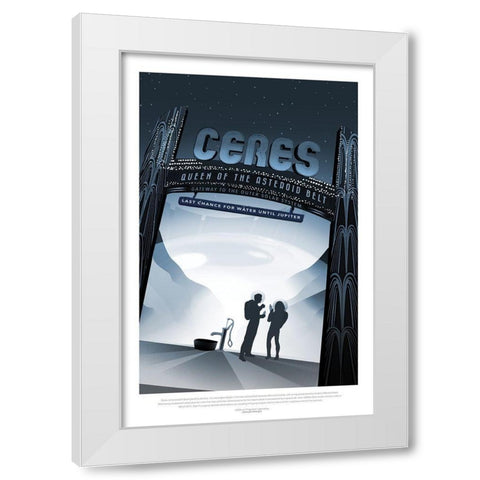 Ceres- Queen Of The Asteroid B White Modern Wood Framed Art Print by JPL
