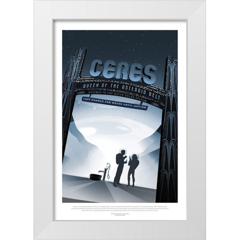 Ceres- Queen Of The Asteroid B White Modern Wood Framed Art Print by JPL