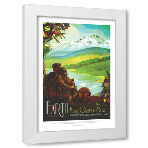 Earth- Your Oasis In Space White Modern Wood Framed Art Print by JPL