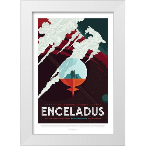 Enceladus White Modern Wood Framed Art Print by JPL