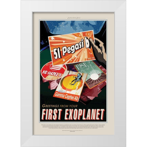 First Exoplanet White Modern Wood Framed Art Print by JPL