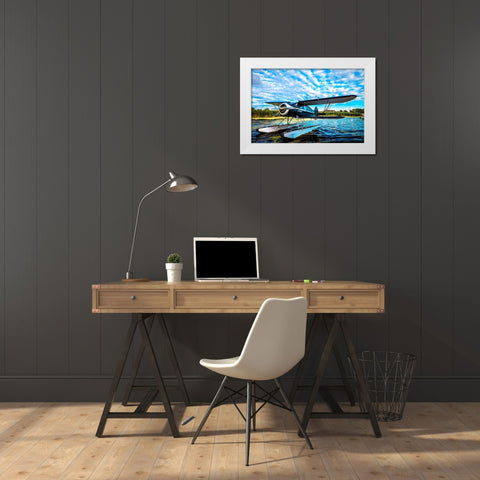 Boat Ride White Modern Wood Framed Art Print by Slemp, John