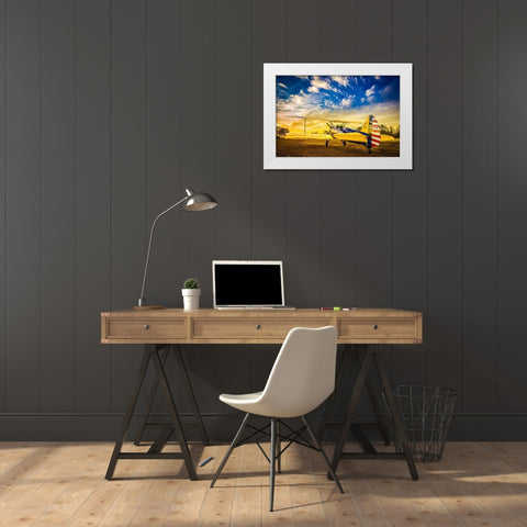 Stearman White Modern Wood Framed Art Print by Slemp, John