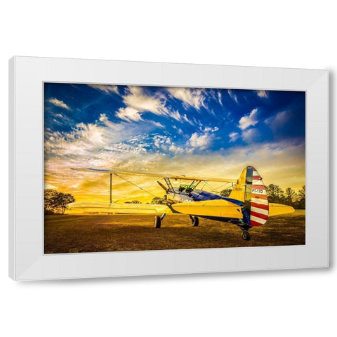 Stearman White Modern Wood Framed Art Print by Slemp, John