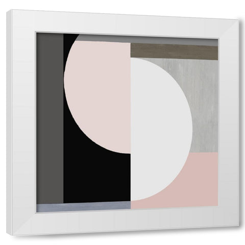 Balanced Blush I White Modern Wood Framed Art Print by Thompson, Justin