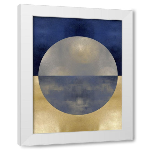 Blue Sphere I White Modern Wood Framed Art Print by Thompson, Justin