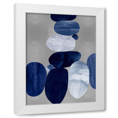 Connected on Silver I White Modern Wood Framed Art Print by Thompson, Justin