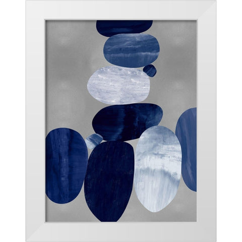 Connected on Silver I White Modern Wood Framed Art Print by Thompson, Justin