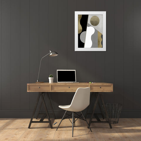 Cadence III White Modern Wood Framed Art Print by Thompson, Justin