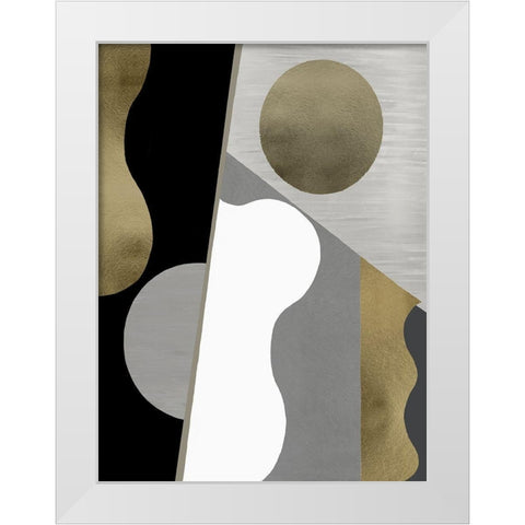 Cadence III White Modern Wood Framed Art Print by Thompson, Justin