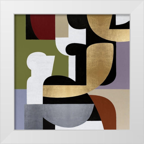 Converging II White Modern Wood Framed Art Print by Thompson, Justin