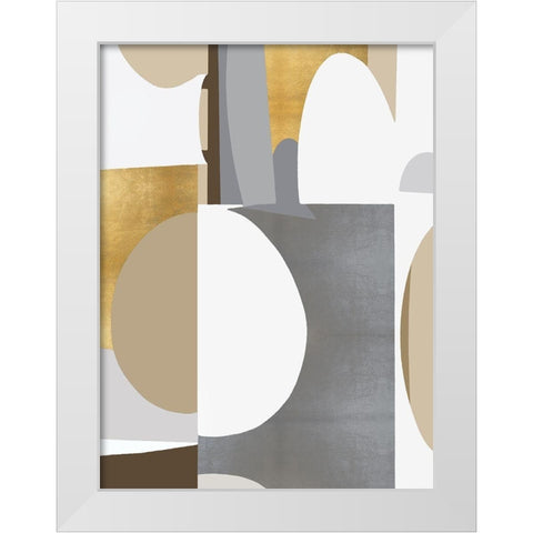 New Day Movement I White Modern Wood Framed Art Print by Thompson, Justin