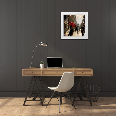 A Paris Stroll White Modern Wood Framed Art Print by Carrigan, Kate