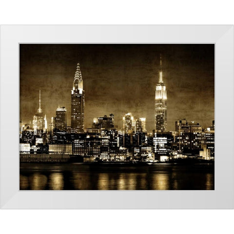 NYC in Sepia White Modern Wood Framed Art Print by Carrigan, Kate