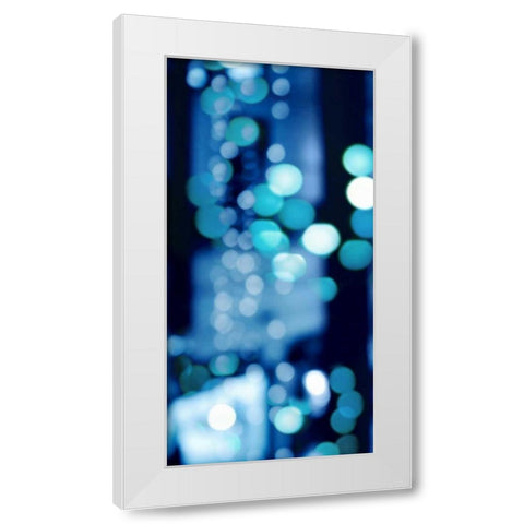 Brilliant Blue Triptych I White Modern Wood Framed Art Print by Carrigan, Kate