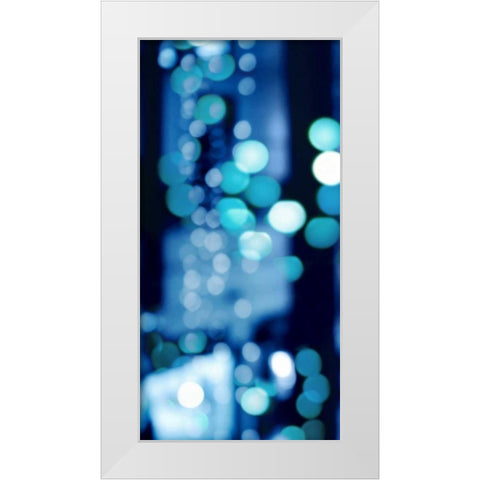 Brilliant Blue Triptych I White Modern Wood Framed Art Print by Carrigan, Kate