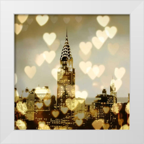 I Love NY I White Modern Wood Framed Art Print by Carrigan, Kate