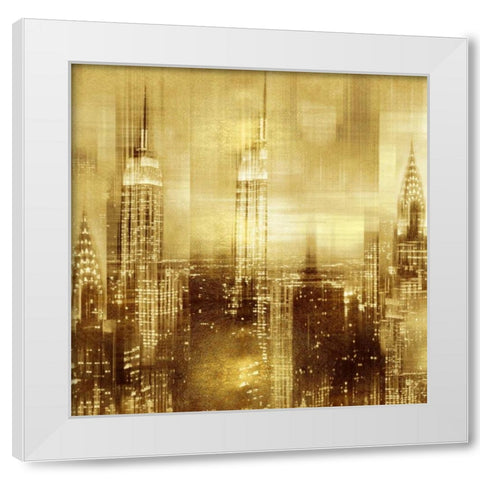 NYC - Reflections in Gold II White Modern Wood Framed Art Print by Carrigan, Kate