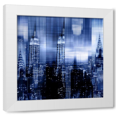 NYC - Reflections in Blue II White Modern Wood Framed Art Print by Carrigan, Kate
