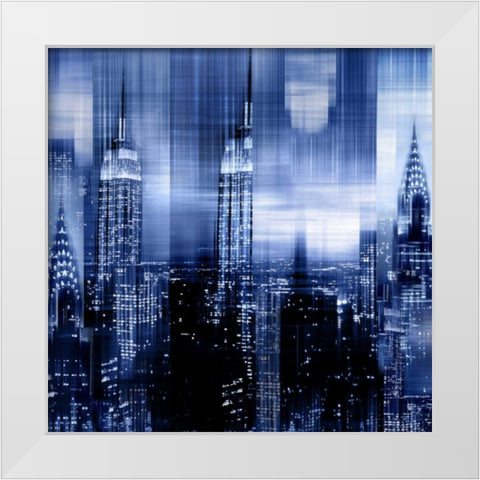 NYC - Reflections in Blue II White Modern Wood Framed Art Print by Carrigan, Kate