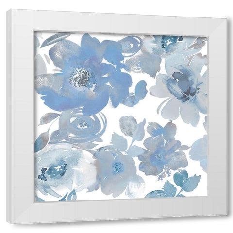 Springtime Blue and Silver I White Modern Wood Framed Art Print by Morris, Kelsey