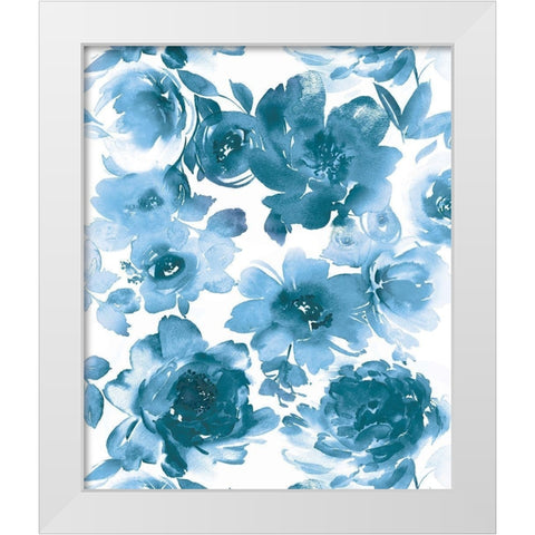 Springtime Blue I White Modern Wood Framed Art Print by Morris, Kelsey
