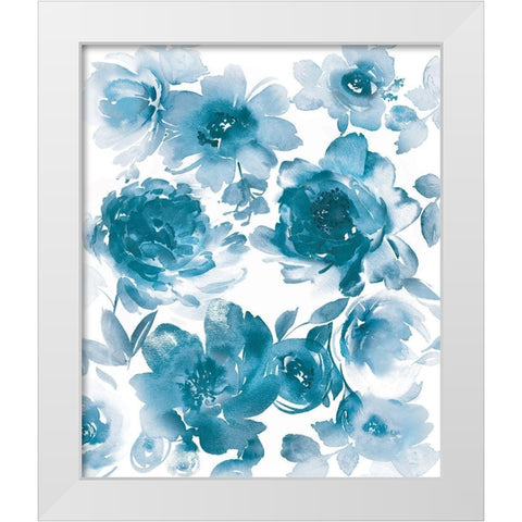 Springtime Blue II White Modern Wood Framed Art Print by Morris, Kelsey