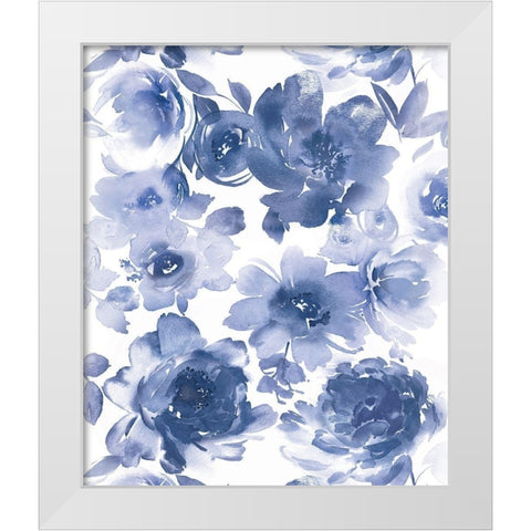 Springtime Indigo I White Modern Wood Framed Art Print by Morris, Kelsey