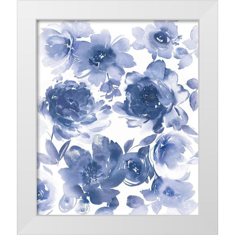 Springtime Indigo II White Modern Wood Framed Art Print by Morris, Kelsey