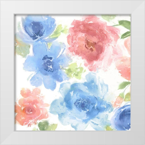 Springtime Pink and Blue I White Modern Wood Framed Art Print by Morris, Kelsey