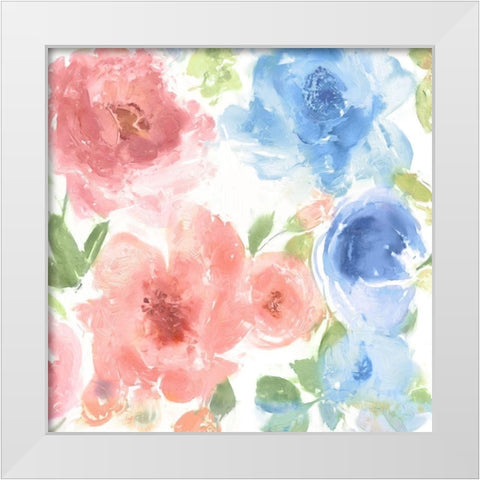 Springtime Pink and Blue II White Modern Wood Framed Art Print by Morris, Kelsey