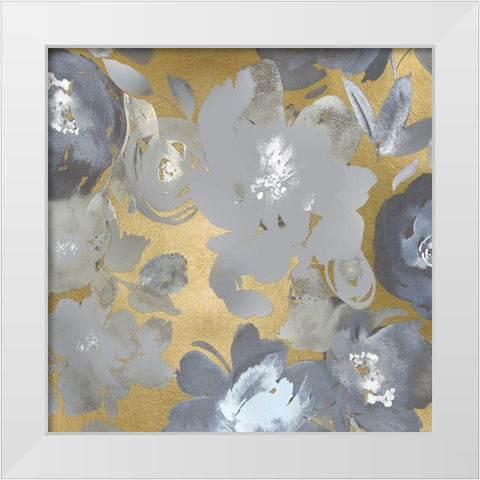 Springtime Silver on Gold I White Modern Wood Framed Art Print by Morris, Kelsey
