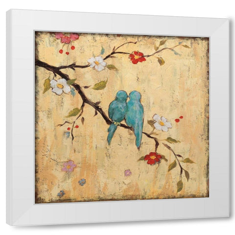 Love Birds II White Modern Wood Framed Art Print by Frances, Katy