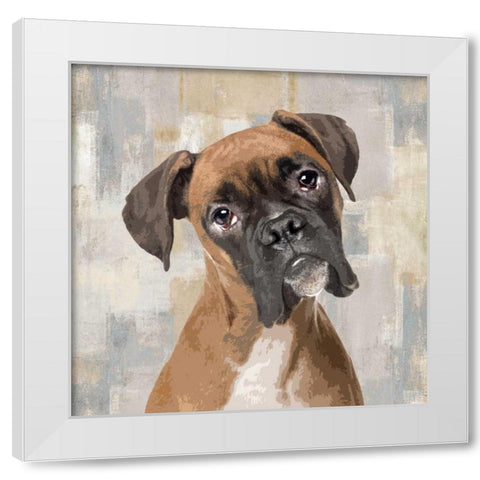 Boxer White Modern Wood Framed Art Print by Rodgers, Keri