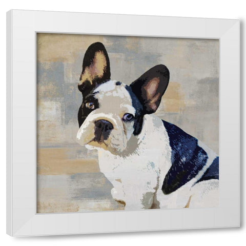 French Bulldog White Modern Wood Framed Art Print by Rodgers, Keri