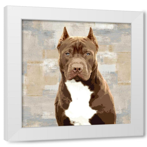 Pit Bull White Modern Wood Framed Art Print by Rodgers, Keri