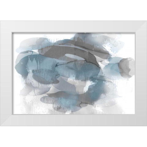 Aqua Flow I White Modern Wood Framed Art Print by Jett, Kristina