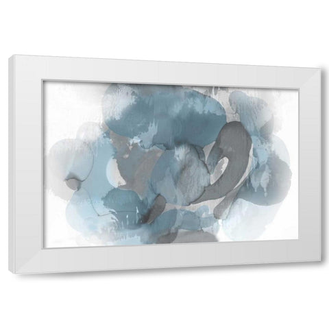 Aqua Flow II White Modern Wood Framed Art Print by Jett, Kristina